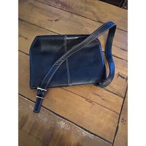 American Angel Black Leather Crossbody Bag With Angel Zipper Pull